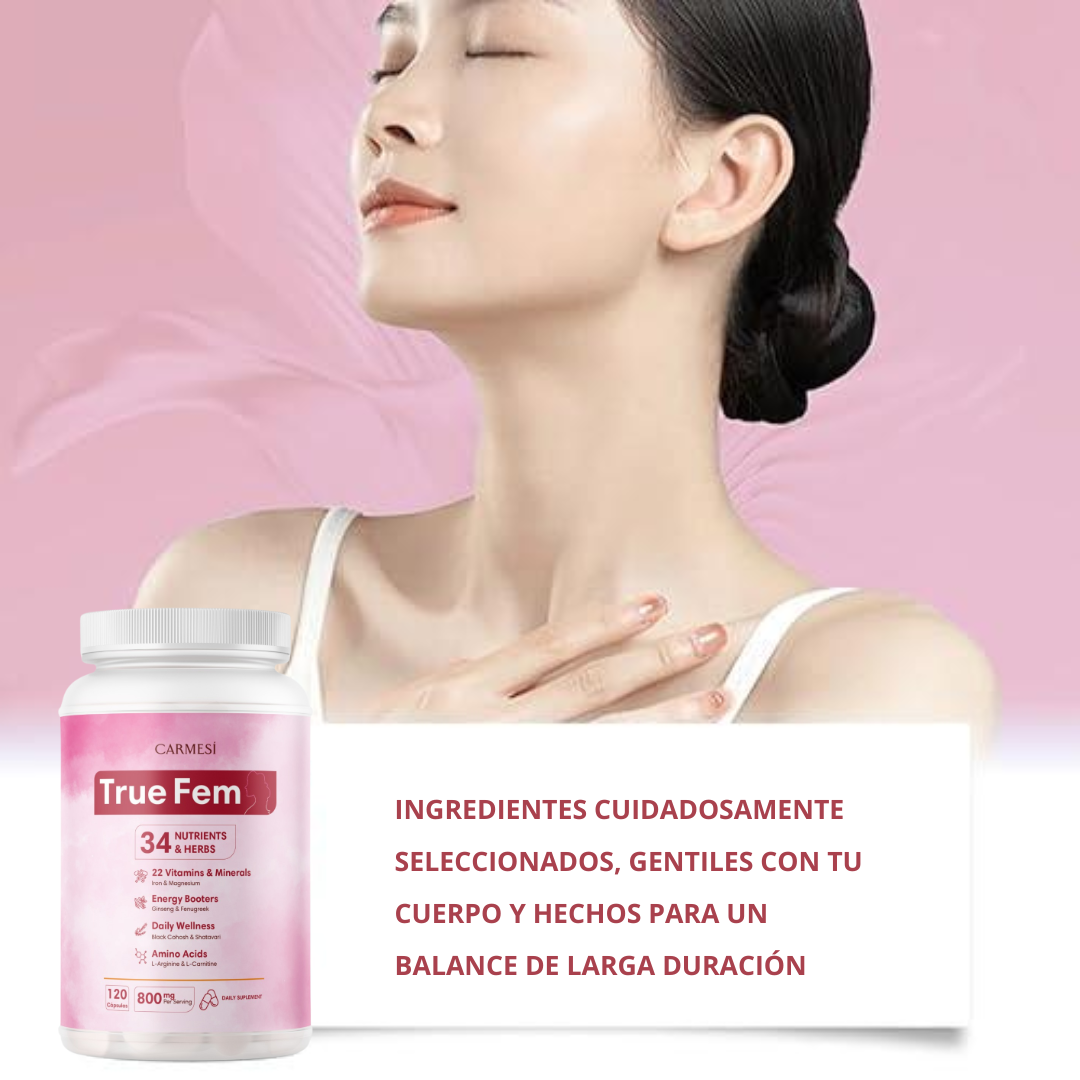 TrueFem Balance – Cápsulas para el Equilibrio Hormonal y Bienestar Femenino (120 Cápsulas)