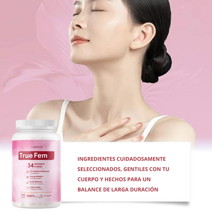TrueFem Balance – Cápsulas para el Equilibrio Hormonal y Bienestar Femenino (120 Cápsulas)