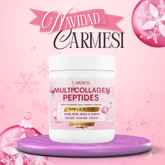 Multi Collagen Peptides™ - Colágeno Hidrolizado en Polvo Tipo I, II, III, V y X con Glucosamina, Biotina, Condroitina y Cartílago de Tiburón, para Piel, Articulaciones y Huesos, 100% Puro y Natural (375 g) -