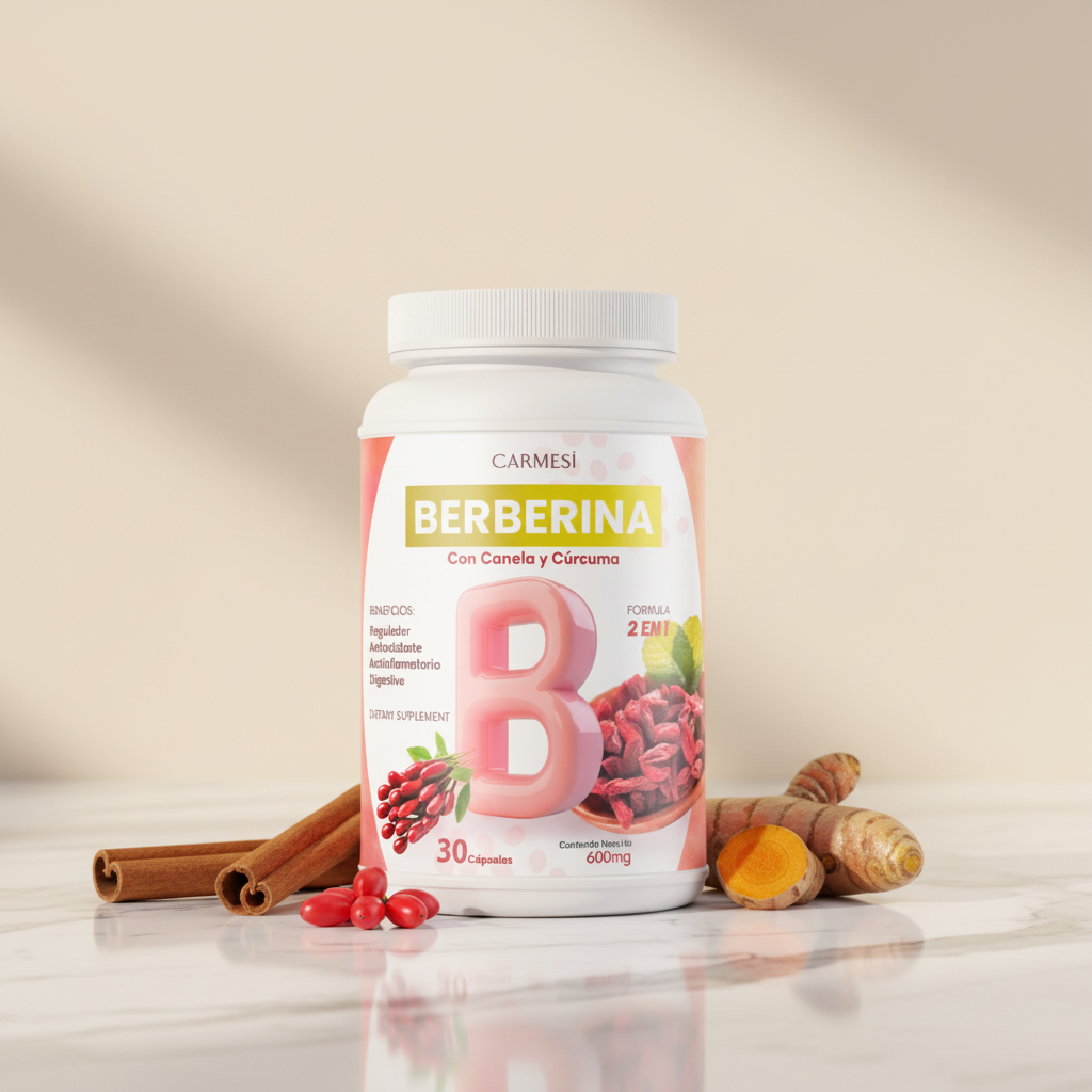 Berberina Con Canela y Curcuma - Control Metabolico Natural 600mg